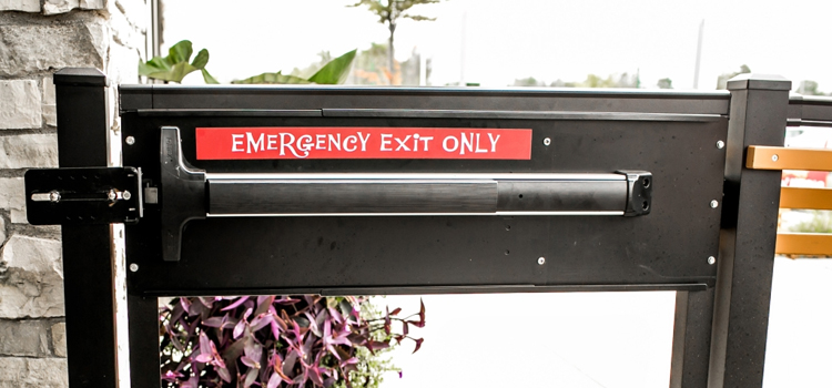 emergency push bar installation in Brownsville