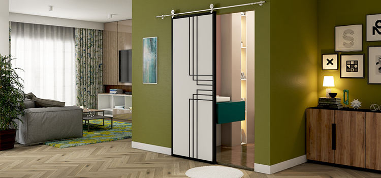 sliding bathroom door installation in Brownsville